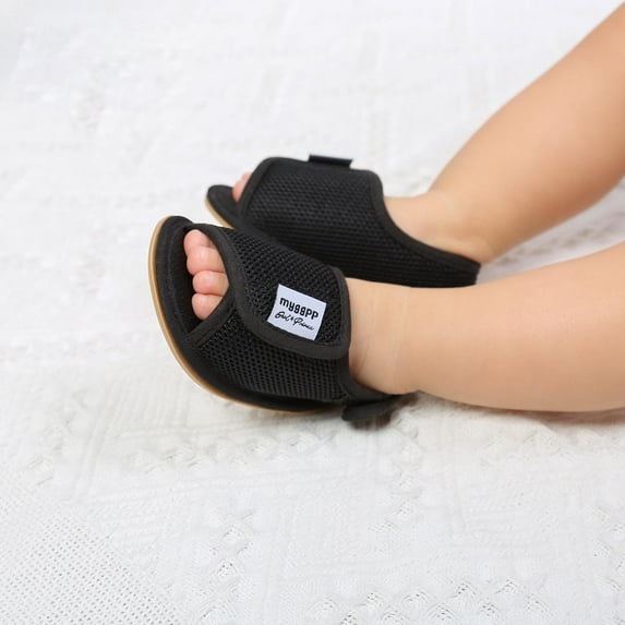 Infant Baby Girls Summer Sandals with Flower Bowknot Soft Sole Newborn First Walker Crib Dress Shoes Black 9-12 Months