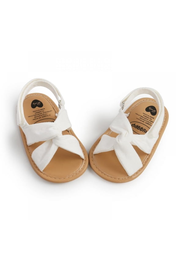 Infant Baby Girls Summer Sandals with Flower Soft Sole Newborn Toddler First Walker Crib Dress Shoes 0-18Months