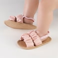 thumbnail image 1 of Infant Baby Girls Summer Sandals with Flower Soft Sole Newborn Toddler First Walker Crib Dress Shoes 0-18Months, 1 of 9