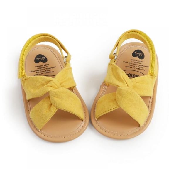 Infant Baby Girls Summer Sandals with Flower Soft Sole Newborn Toddler First Walker Crib Dress Shoes 0-18Months