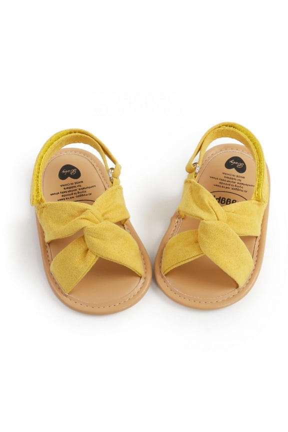 Infant Baby Girls Summer Sandals with Flower Soft Sole Newborn Toddler First Walker Crib Dress Shoes 0-18Months