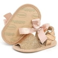 thumbnail image 1 of Infant Baby Girls Summer Sandals with Flower Soft Sole Newborn Toddler First Walker Crib Dress Shoes, 1 of 6