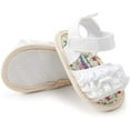 thumbnail image 1 of Infant Baby Girls Summer Sandals with Flower Soft Sole Newborn Toddler First Walker Crib Dress Shoes, 1 of 7