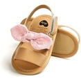 thumbnail image 1 of Infant Baby Girls Summer Sandals with Flower Soft Sole Newborn Toddler First Walker Crib Dress Shoes, 1 of 6