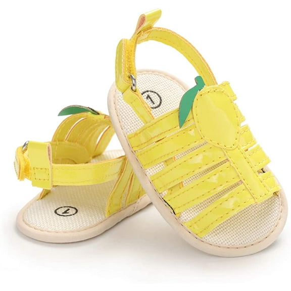 Infant Baby Girls Summer Sandals with Flower Soft Sole Newborn Toddler First Walker Crib Dress Shoes