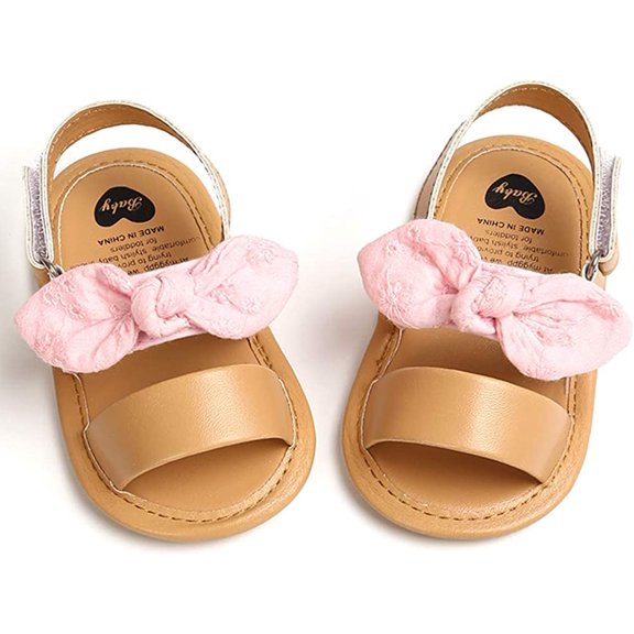 Infant Baby Girls Summer Sandals with Flower Soft Sole Newborn Toddler First Walker Crib Dress Shoes