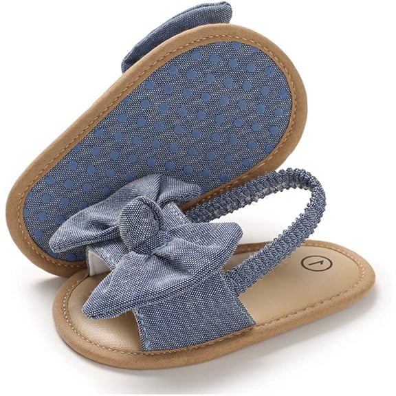 Infant Baby Girls Summer Sandals with Flower Soft Sole Newborn Toddler First Walker Crib Dress Shoes