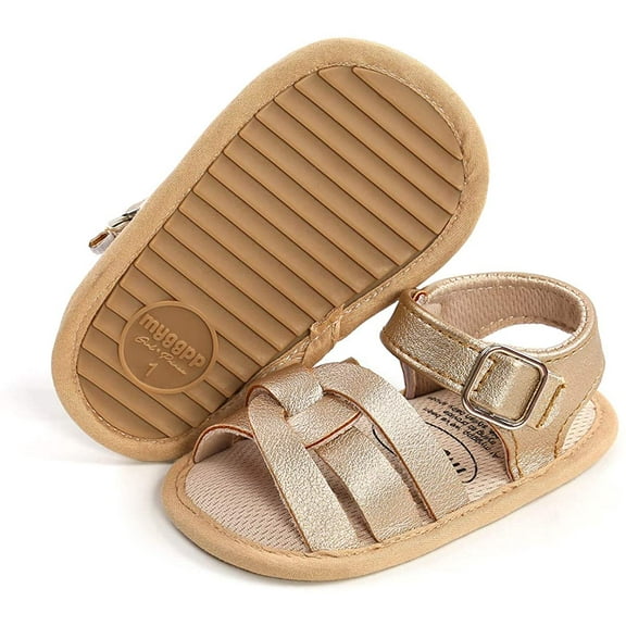 Infant Baby Girls Summer Sandals with Flower Soft Sole Newborn Toddler First Walker Crib Dress Shoes