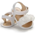 thumbnail image 1 of Infant Baby Girls Summer Sandals with Flower Soft Sole Newborn Toddler First Walker Crib Dress Shoes, 1 of 6