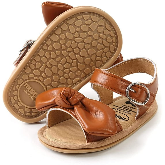 Infant Baby Girls Summer Sandals with Flower Soft Sole Newborn Toddler First Walker Crib Dress Shoes