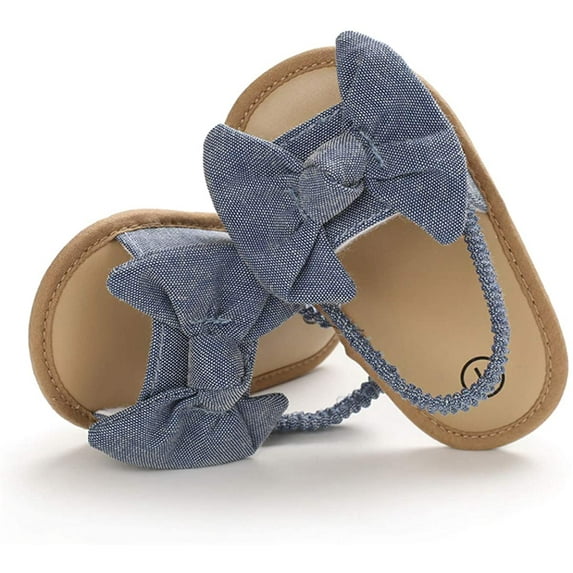 Infant Baby Girls Summer Sandals with Flower Soft Sole Newborn Toddler First Walker Crib Dress Shoes
