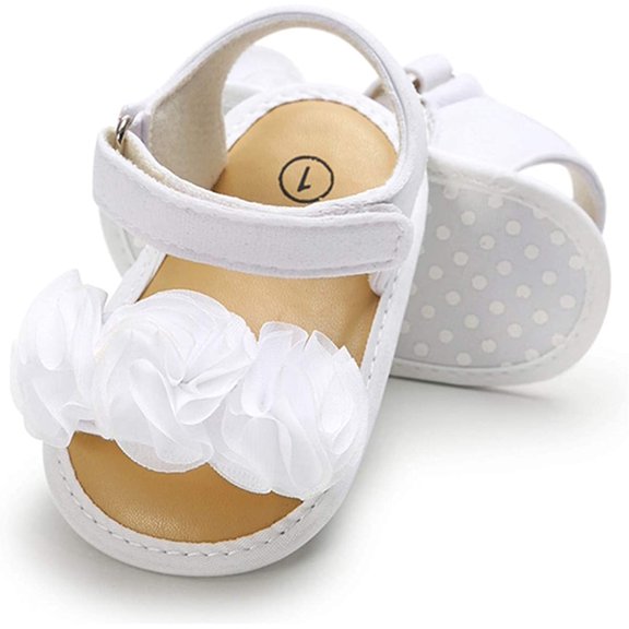 Infant Baby Girls Summer Sandals with Flower Soft Sole Newborn Toddler First Walker Crib Dress Shoes