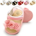 thumbnail image 1 of Infant Baby Girls Summer Sandals with Flower Soft Sole Newborn Toddler First Walker Crib Dress Shoes, 1 of 6