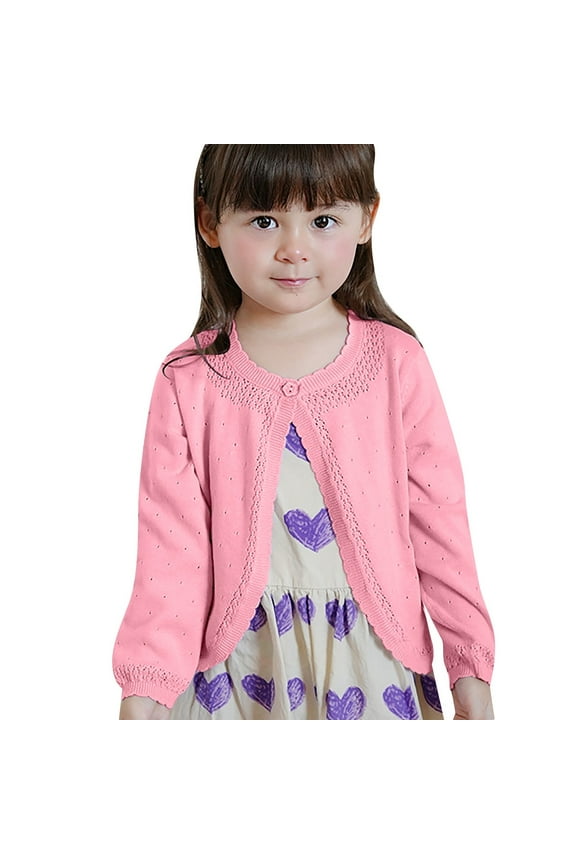 Infant Baby Girls Sweaters Soft Knit Cardigan With Floral Beaded Open Front Coat Clothing Pink Size 6-12months