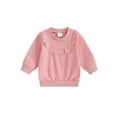 thumbnail image 1 of Infant Baby Girls Sweatshirts Casual Long Sleeve Lace Patchwork Pullover Tops, 1 of 8