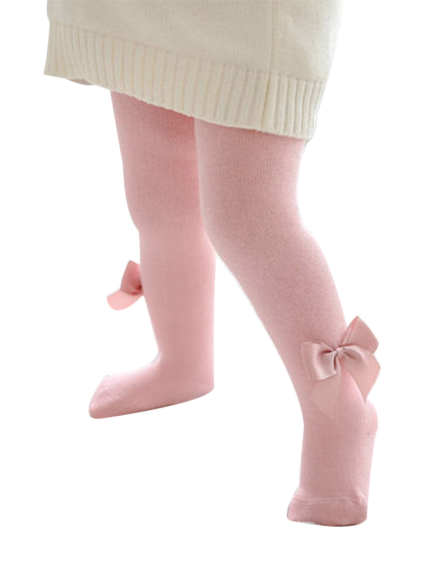 Toddler Girl Solid Color Bowknot Design Textured Elasticized Leggings