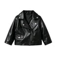thumbnail image 1 of Infant Baby Girls Toddler Moto Jacket Long Sleeve Zip Up Faux Leather Warm Cozy Windproof Elegant Outerwear 9-12 Months, 1 of 9