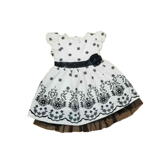 Infant Baby Girls White Flower Christmas Holiday Fancy Party Dress 9M