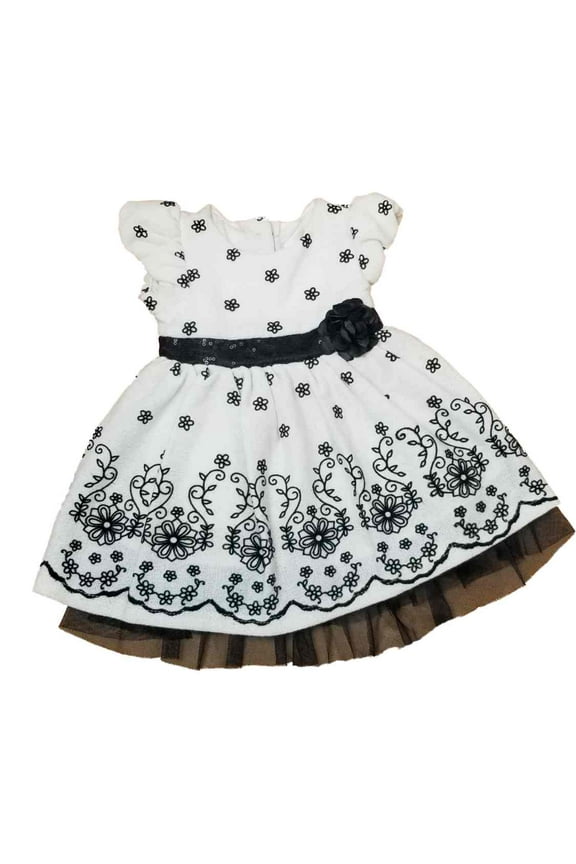 Infant Baby Girls White Flower Christmas Holiday Fancy Party Dress 9M