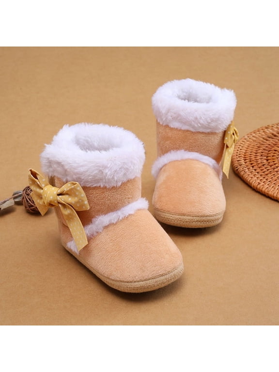 Infant Baby Girls Winter Warm Shoes Kids Anti-Skid Snow Boots 0-18M