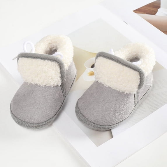 Infant Baby Girls Winter Warm Shoes Kids Anti-Skid Snow Boots 0-18M