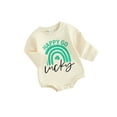 thumbnail image 1 of Infant Baby Irish Festivals Jumpsuit ShamrockLetter Print Round Neck Long Sleeve Romper Newborn Clothes, 1 of 9