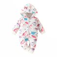thumbnail image 1 of Infant Baby Jumpsuit Unisex Soft Cotton Long Sleeve Hooded Snowsuit Romper Cute Winter Warm Newborn Girls Clothes, White, 0 Months, 1 of 6