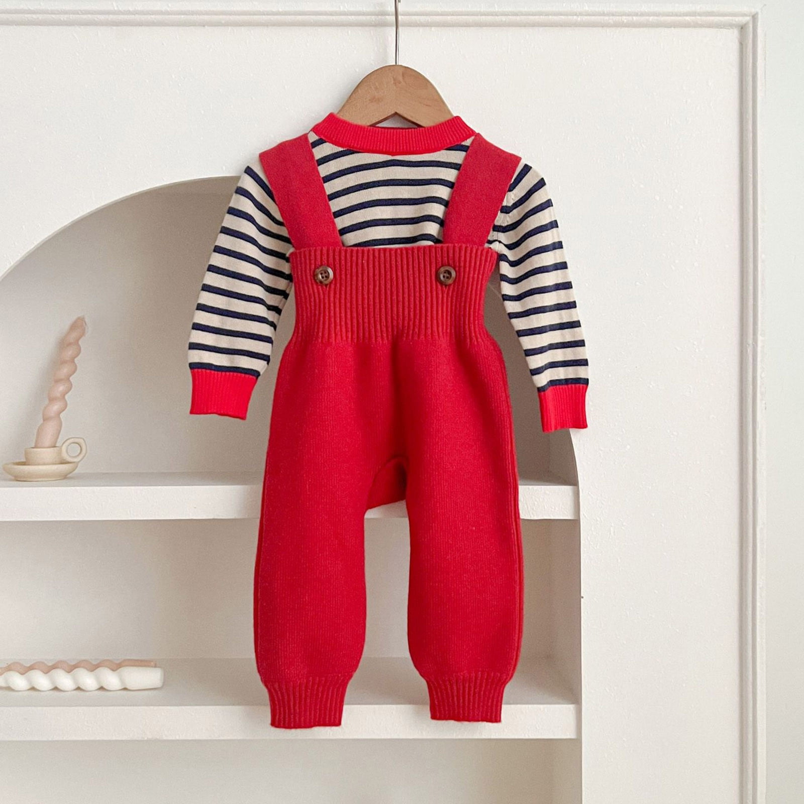 Infant Baby Knit Jumpsuit Overalls Baby Girl Suspender Sweater Jumpsuit