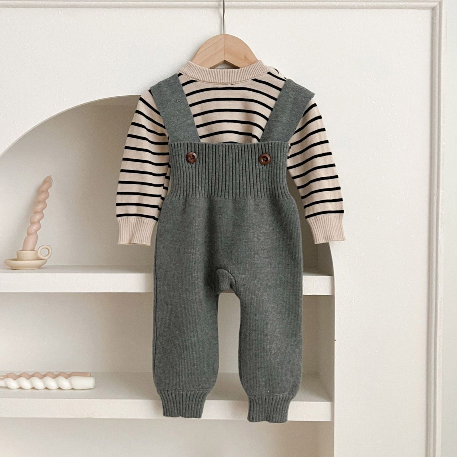 Infant Baby Knit Jumpsuit Overalls Baby Girl Suspender Sweater Jumpsuit