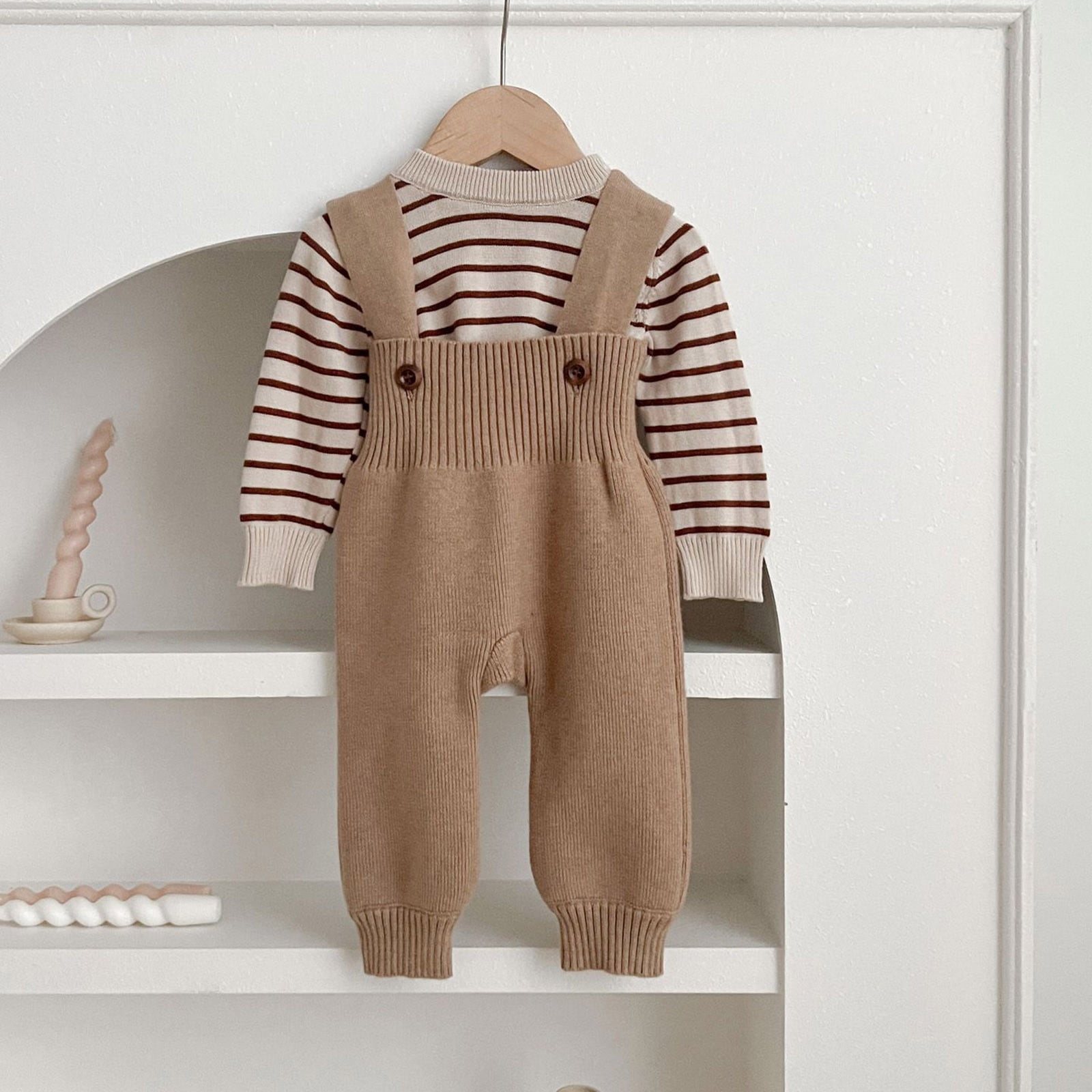 Baby Knit Jumpsuit Overalls Baby Girl Suspender Sweater Jumpsuit Romper