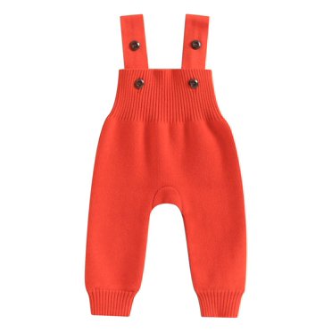 Baby Solid Color Twist Knitted Overalls