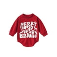 thumbnail image 1 of Infant Baby Long Sleeve Rompers Autumn Round Neck Letter Print Bodysuit Loose Fit Jumpsuits, 1 of 8
