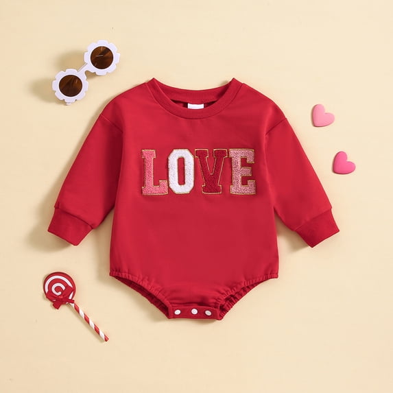 Infant Baby Outfits for Girls Red Baby Girl Summer Clothes Long-sleeved Cute Baby Clothes Baby Girl Clothes 6-9 Months
