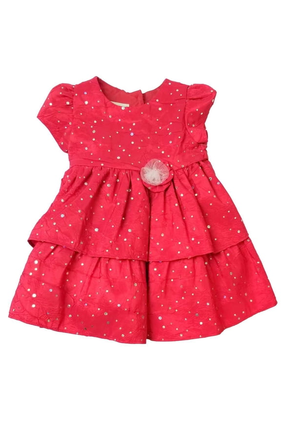 Infant Baby Red Glitter Sparkle Tulle Christmas Holiday Party Dress 6-9M