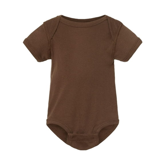 Infant Baby Rib Bodysuit , Brown , NB