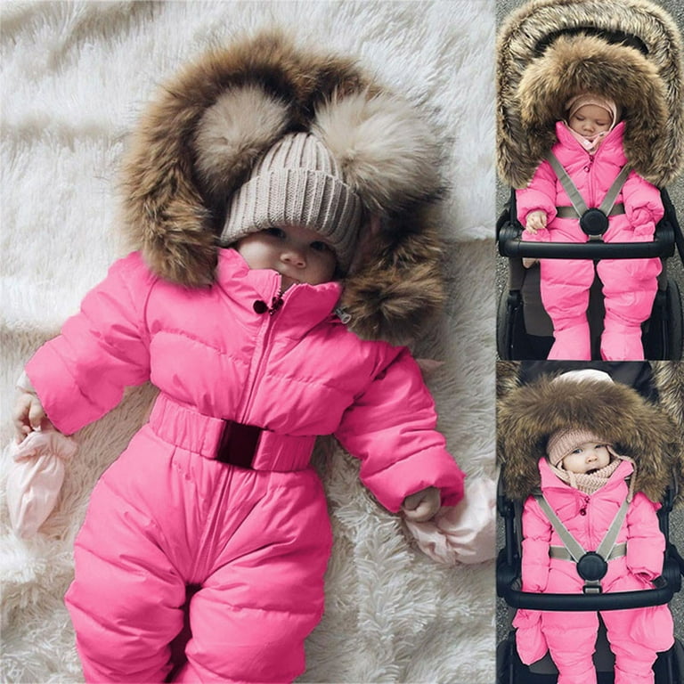 Infant Baby Snowsuit Cute Down Jacket Hooded Romper for Infant