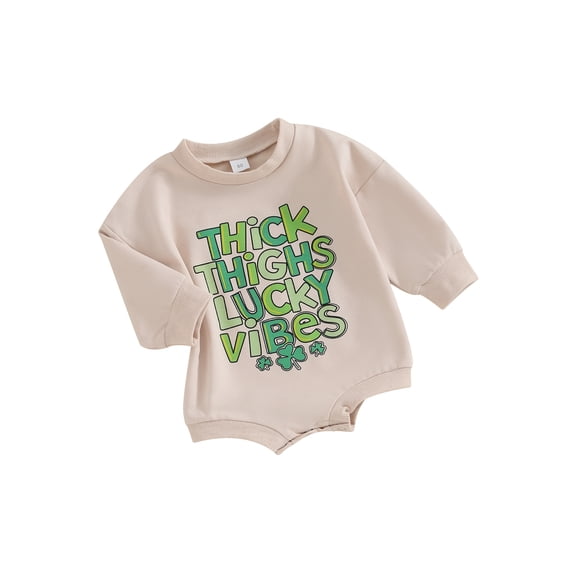 Infant Baby Sweatshirt Romper Spring Long Sleeve Round Neck Print Bodysuit Playsuit