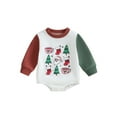 thumbnail image 1 of Infant Baby Sweatshirt Rompers Christmas Print Long Sleeve Jumpsuit, 1 of 7