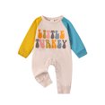 thumbnail image 1 of Infant Baby Thanksgiving Romper Raglan Long Sleeve Letter Print Jumpsuit, 1 of 8