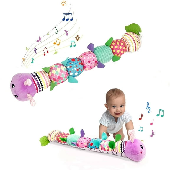 Infant Baby Toys 6-12 Months, Musical Caterpillar Sensory Learning Toys Gifts for Newborn 1 2 3 Year Old Boys Girls, Purple