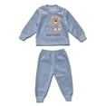thumbnail image 1 of Infant Baby Unisex 2-Piece Plush Velour Outfit Set, Long Sleeve Pullover and Jogger Pants, 1 of 4