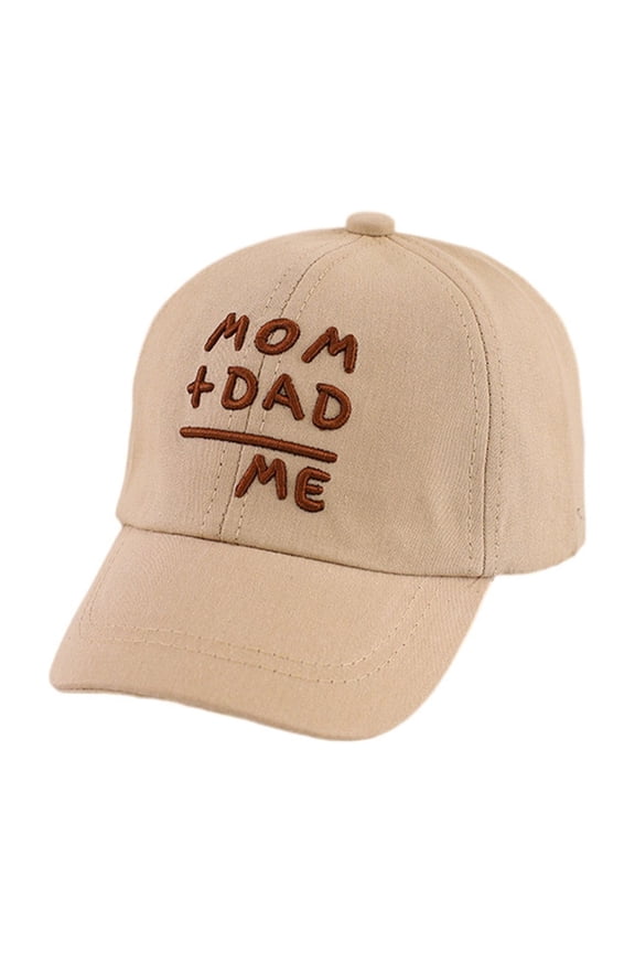 Infant Baseball Cap with MOM+DAD=ME Lettering Embroidered Cotton Sun Hat for Outdoor Travel and Beach