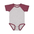 thumbnail image 1 of Infant Baseball Fine Jersey Bodysuit , Vintage Heather/ Vintage Burgundy , 18 months, 1 of 1