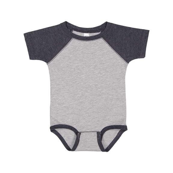 Infant Baseball Fine Jersey Bodysuit , Vintage Heather/ Vintage Navy , 6 months 