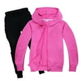 thumbnail image 1 of Bbay Boys Girls 2 Pieces Sweatsuit Sets Solid Long Sleeve Hoodie Pullover Sweatshirt and Casual Sweatpants Athletic Tracksuit Fall Winter Clothes for Girl Boy Size 11-12, 1 of 5