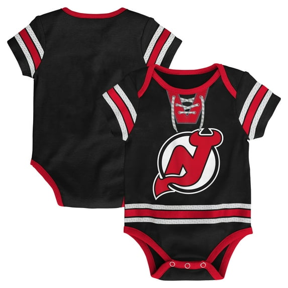 Infant Black New Jersey Devils Hockey Jersey Bodysuit