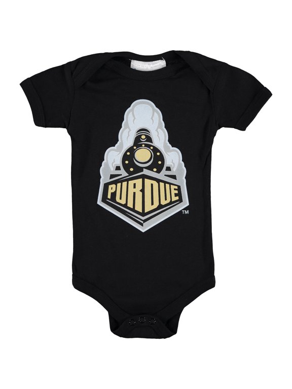 Infant Two Feet Ahead Black Purdue Boilermakers Big Logo Bodysuit