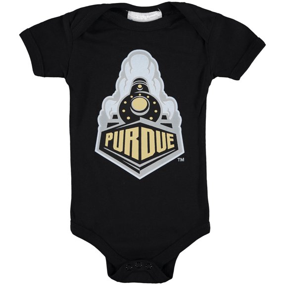 Infant Two Feet Ahead Black Purdue Boilermakers Big Logo Bodysuit