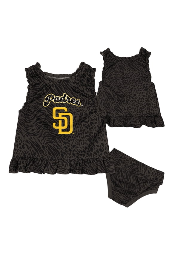 Infant Black San Diego Padres Playground Dress & Bloomers Set