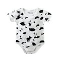 thumbnail image 1 of Infant Bodysuit Outfit Short Sleeve Crew Neck Baby Onesie Fashion Print Button Down Cotton Comfy Causal Baby Romper, 1 of 2